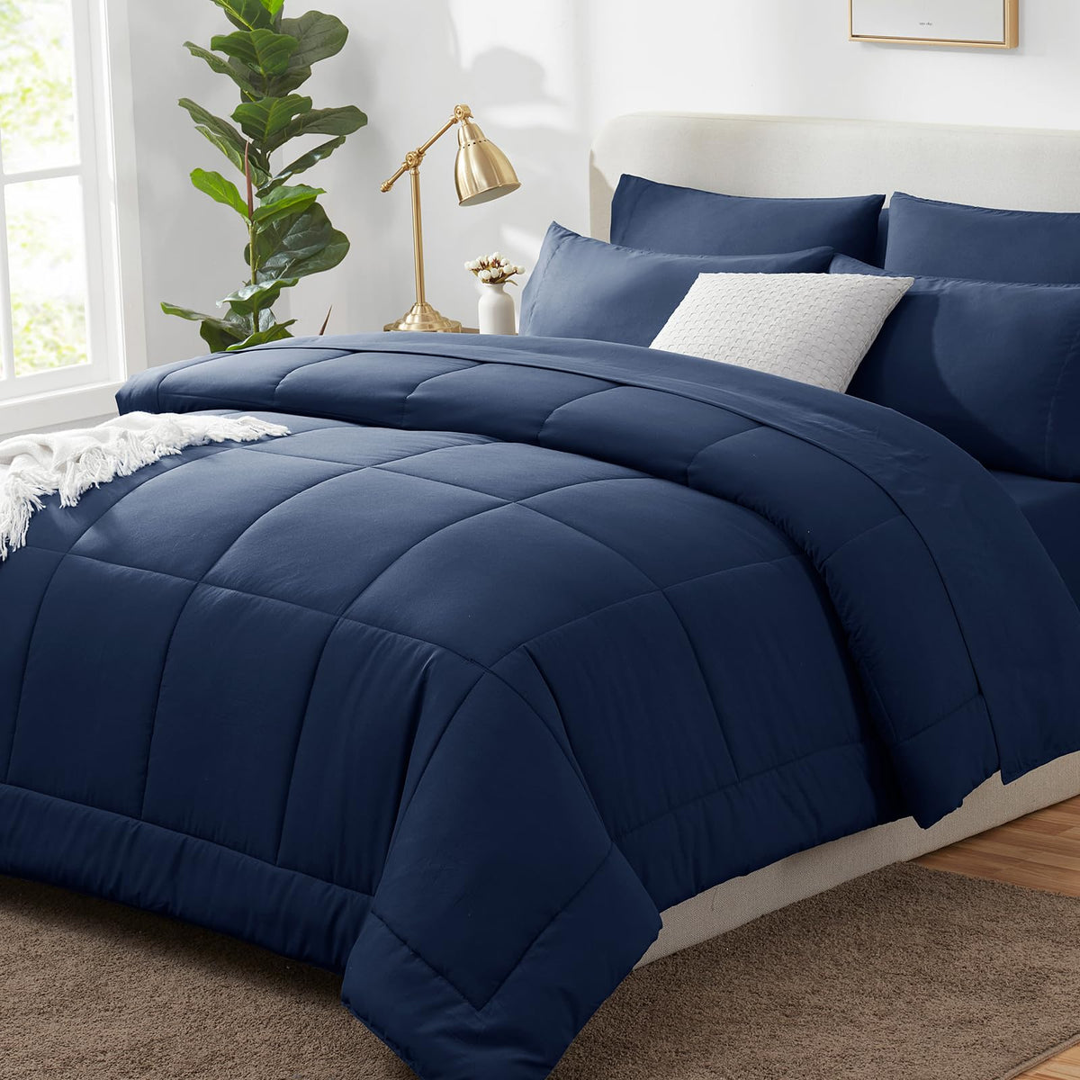 CozyLux king comforter front view showing neat finish and instant room upgrade