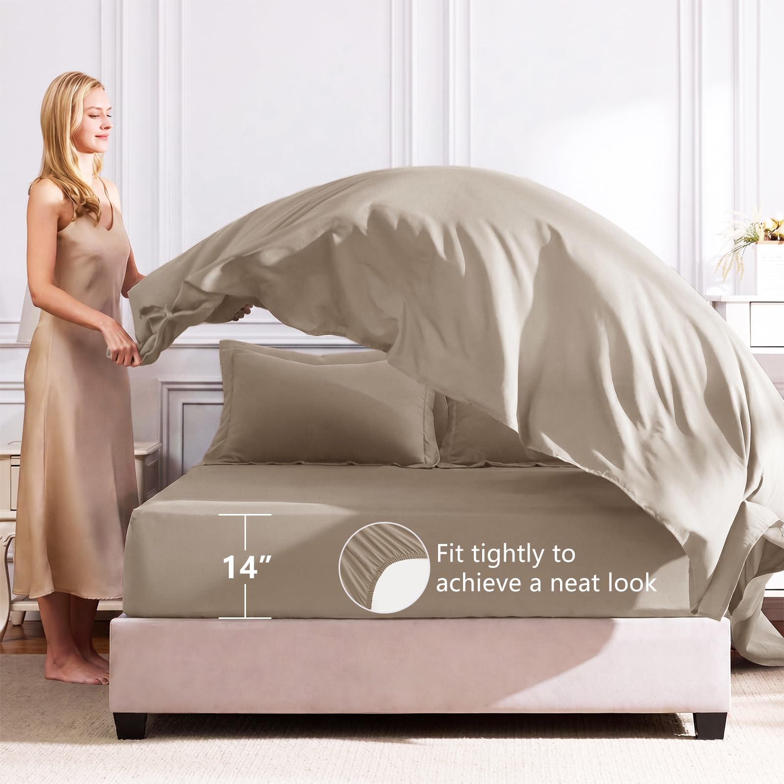 CozyLux comforter styled on a bedroom illustrating warm lightweight comfort benefit