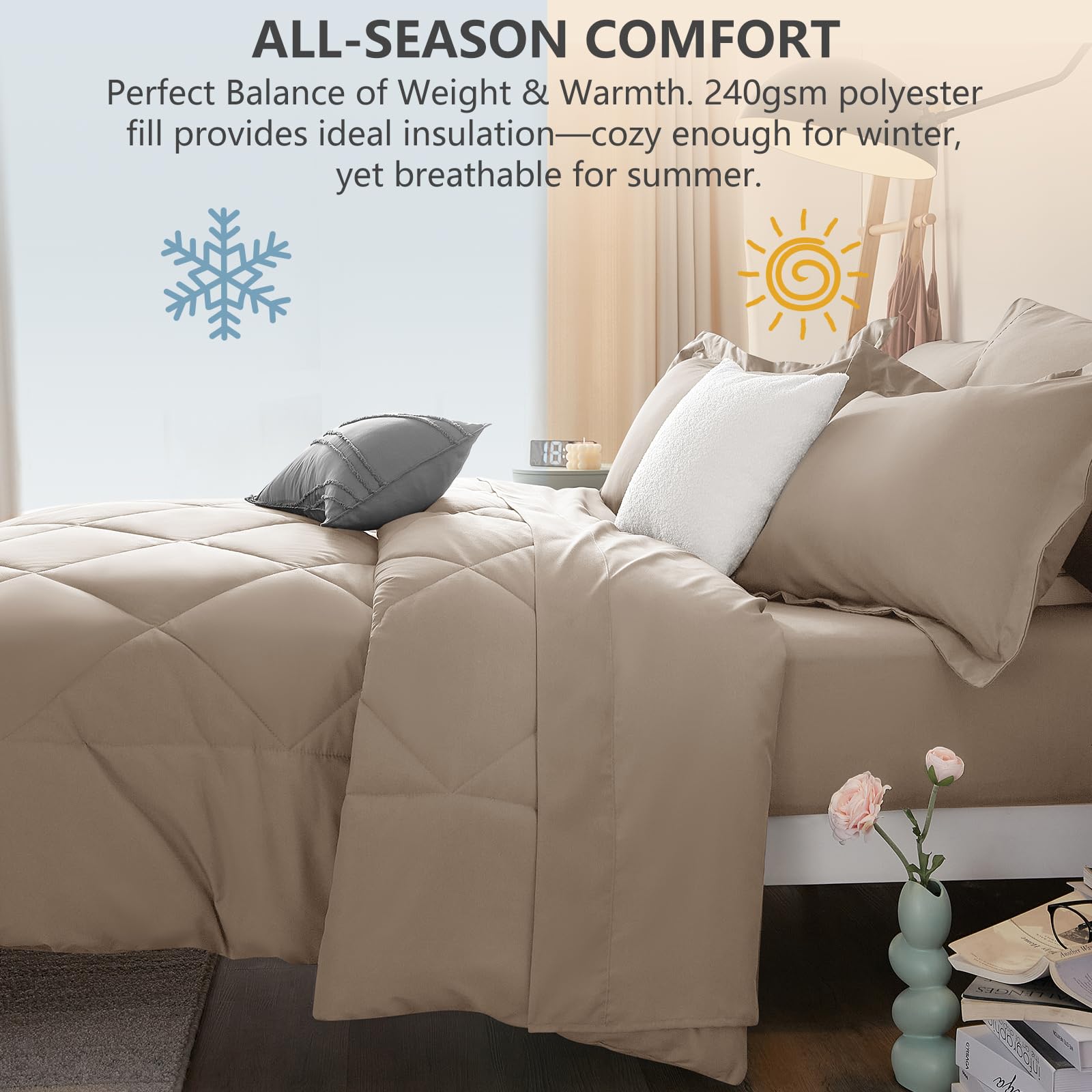 CozyLux pillow sham and case detail highlighting coordinated design and softness benefit
