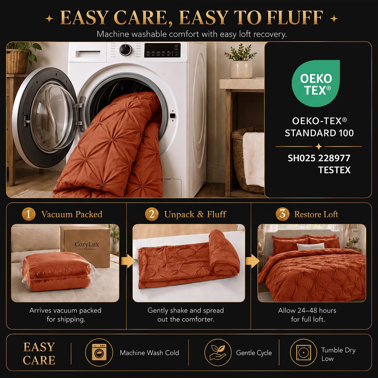 CozyLux lifestyle image with terracotta set in cozy reading nook ambiance