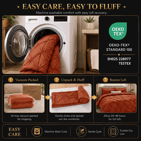 CozyLux lifestyle image with terracotta set in cozy reading nook ambiance