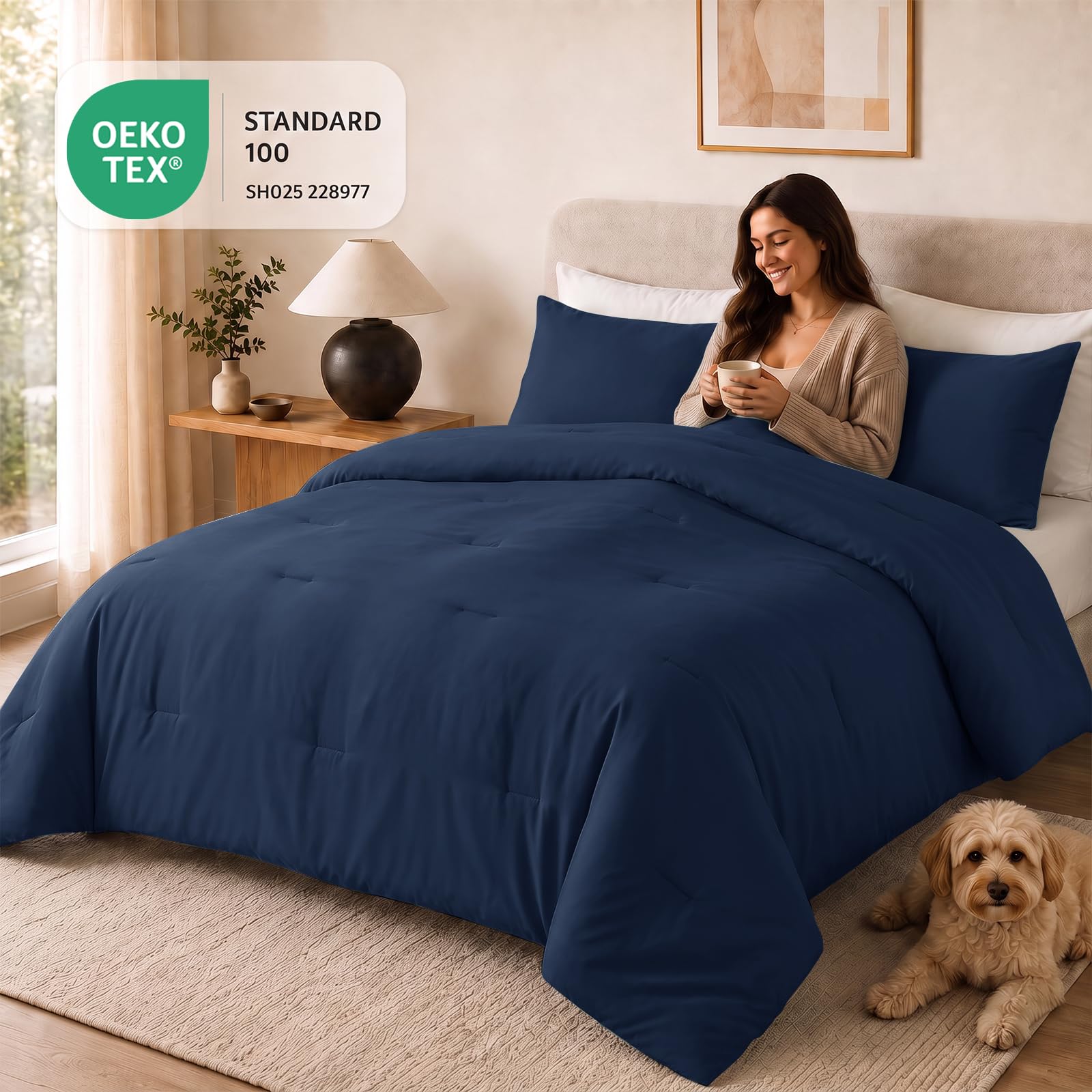 CozyLux comforter on Twin XL bed showing proper coverage and style