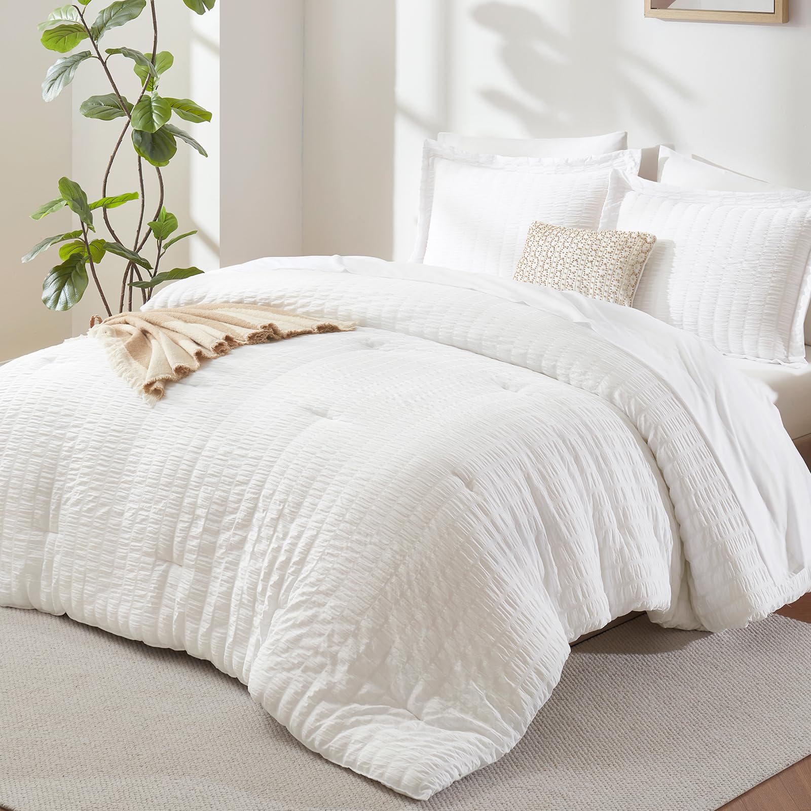 CozyLux comforter front view showing full oversized coverage and neat finish