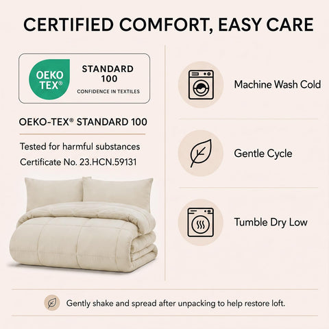 CozyLux vacuum-sealed packaging compact for easy shipping and storage