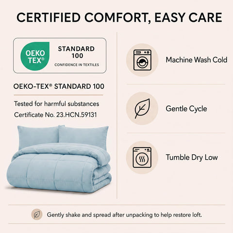 CozyLux vacuum-sealed package compact for shipping and easy storage