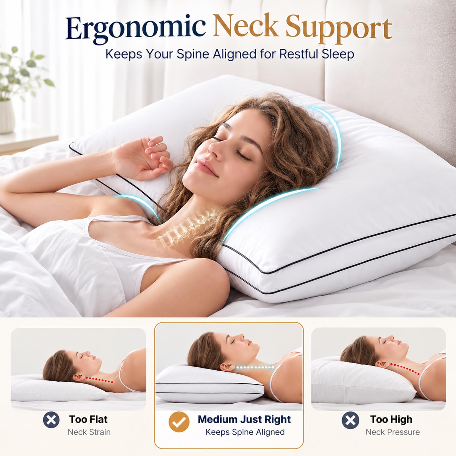CozyLux pair on king bed lifestyle shot demonstrating full-width coverage and coordinated bedroom styling