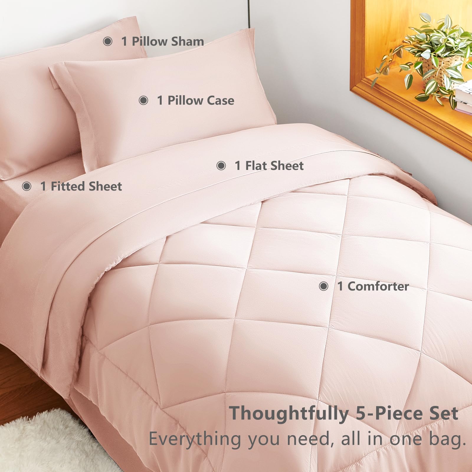 CozyLux pillow sham and pillowcase displayed to show matching finishing touches