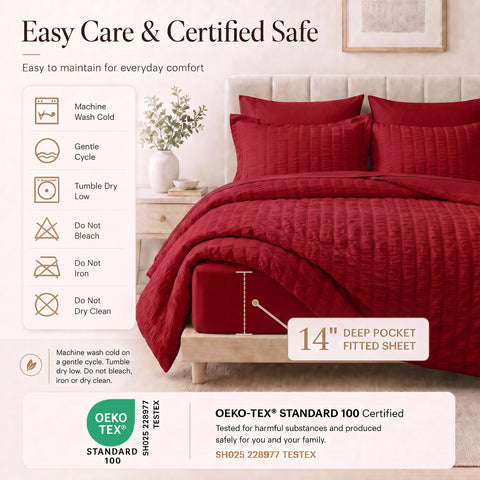CozyLux pillow shams and pillowcases neatly arranged for coordinated bedroom appeal