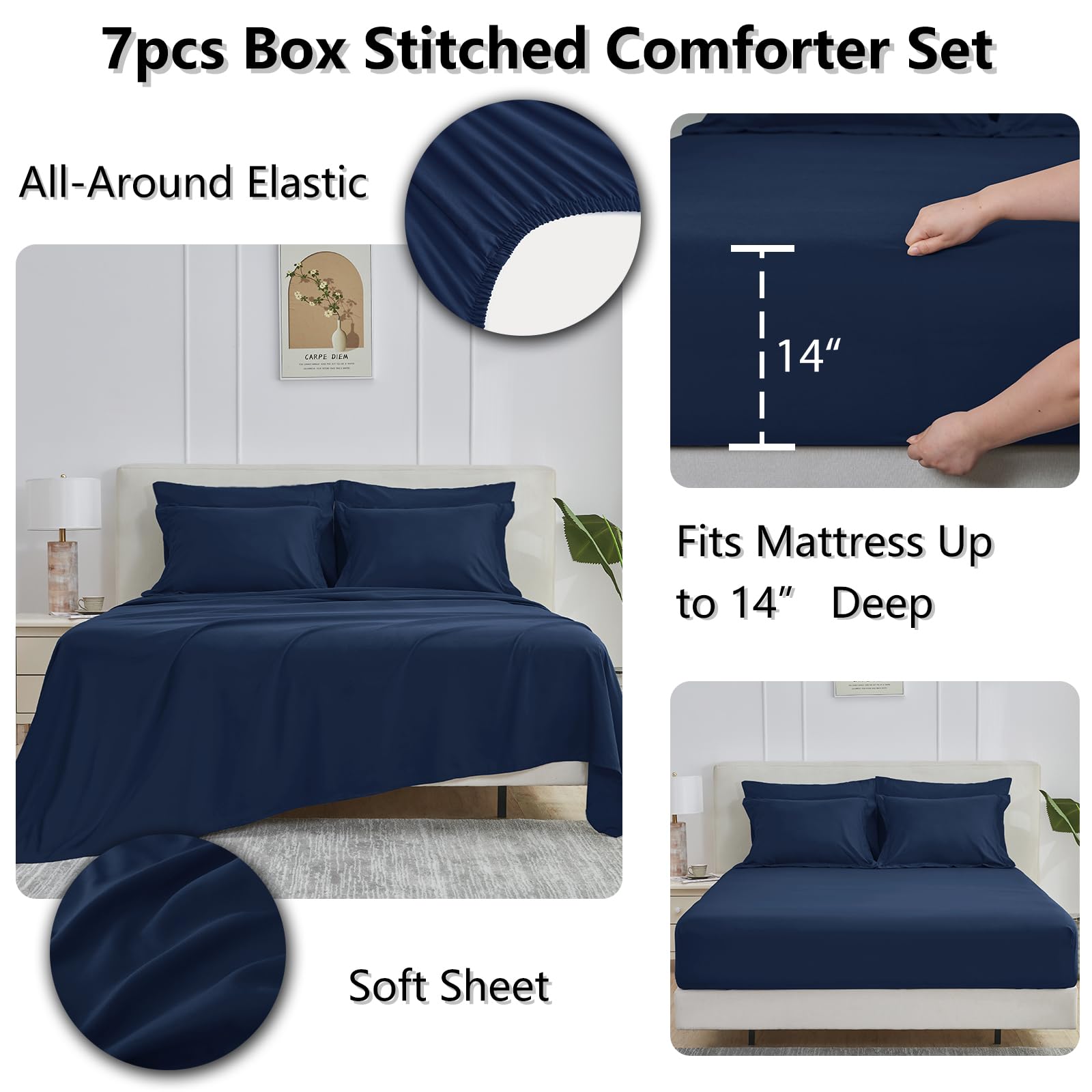 CozyLux pillow shams and pillowcases arranged neatly offering tailored look