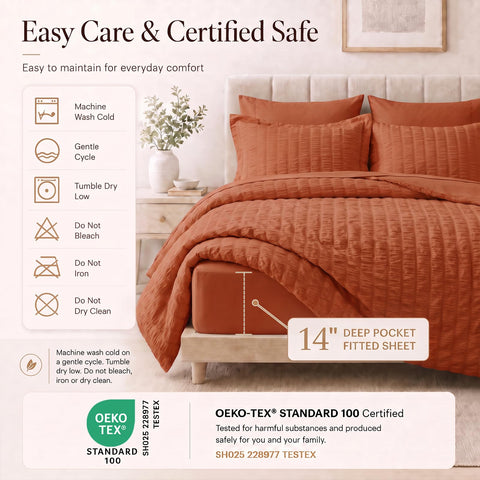 CozyLux pillow shams and pillowcases arranged for coordinated bedding set