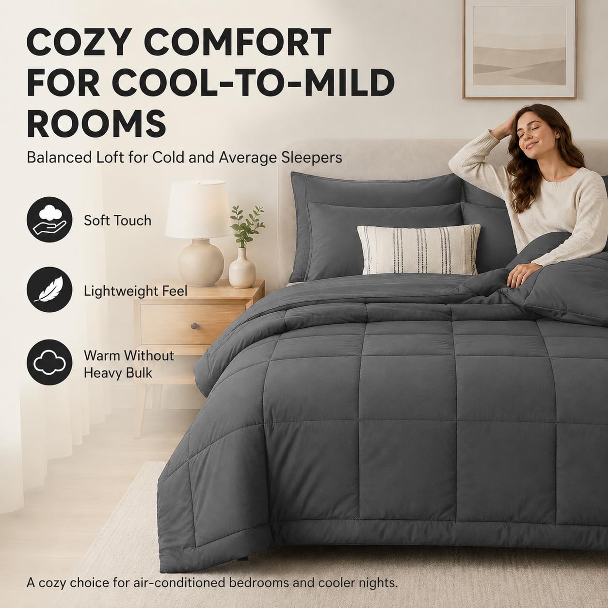 CozyLux four matching pillowcases neatly arranged for coordinated bedroom styling