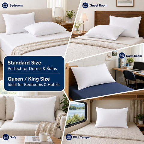 CozyLux pillows vacuum packed for compact shipping and easy storage convenience