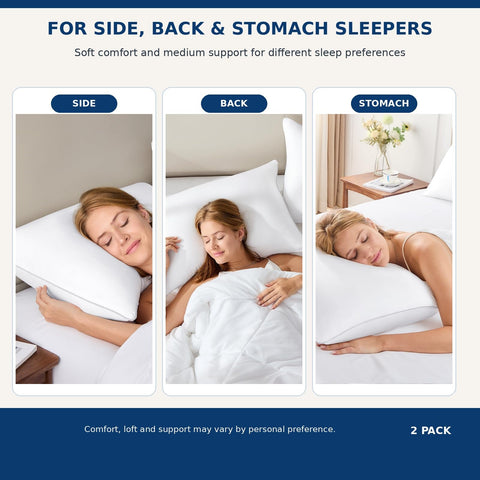 CozyLux pillows styled on bed showcasing bedroom-ready look and guest-ready appeal