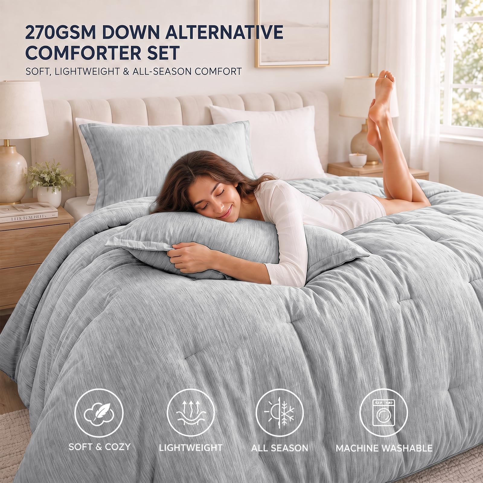 CozyLux matching pillow sham and stitching highlighting finished edges benefit