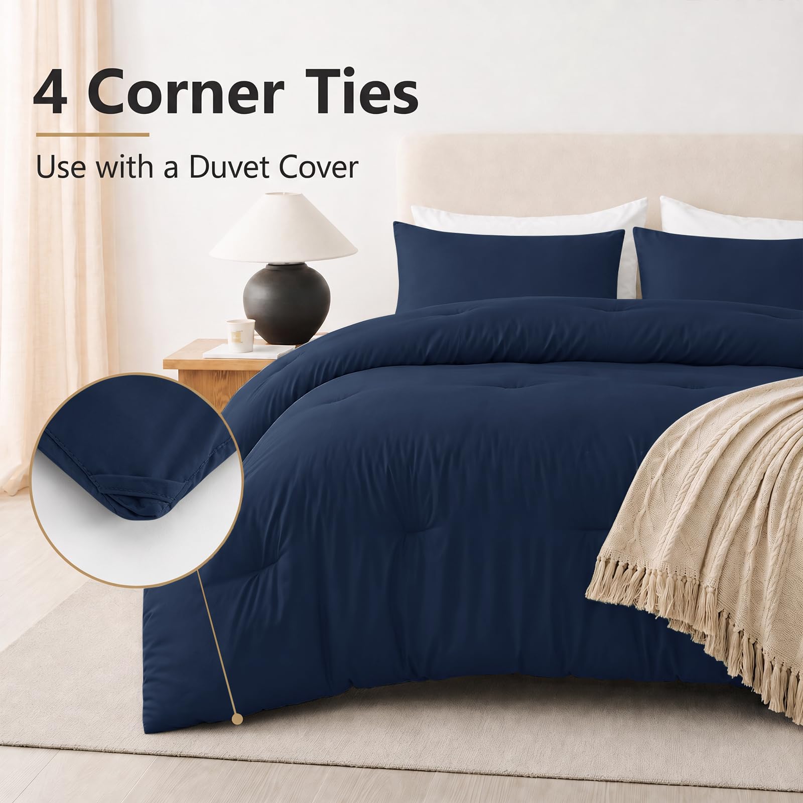 CozyLux subtle point quilting that stabilizes fill and reduces shifting