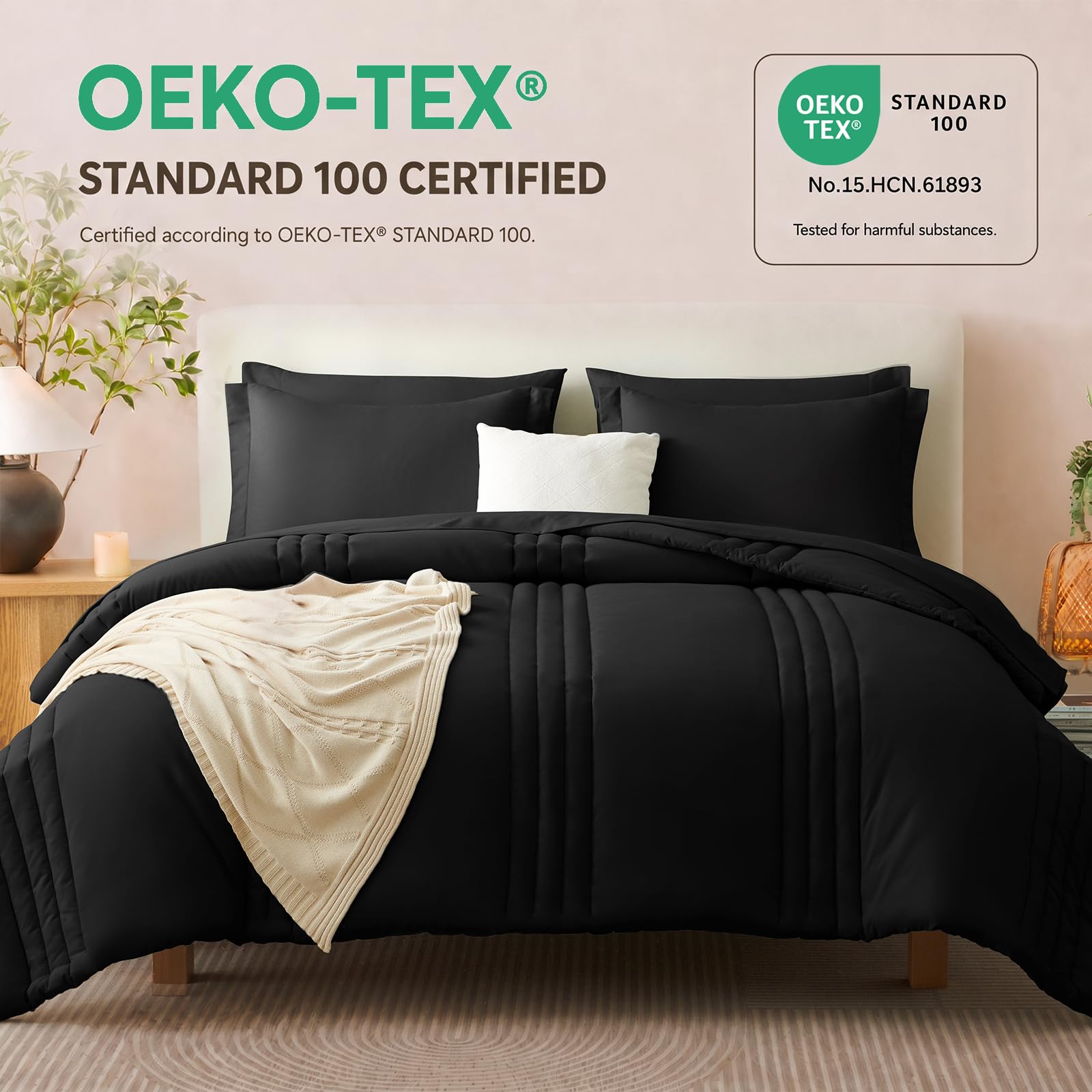 CozyLux comforter on Twin XL mattress for size and coverage reference