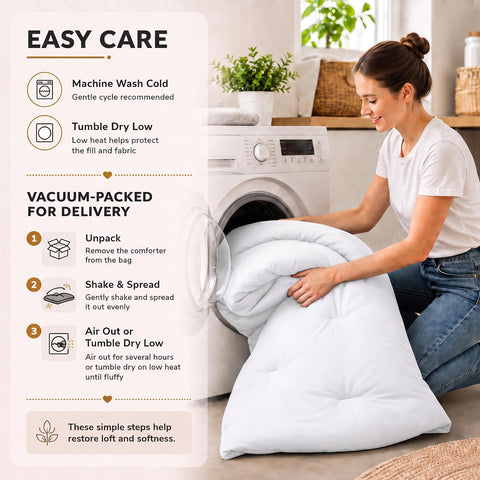 CozyLux comforter on twin mattress for size comparison and mattress coverage view