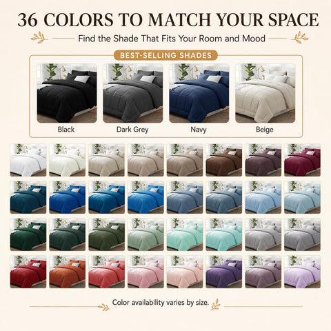 CozyLux comforter on mattress showing true-to-size coverage and tidy edges