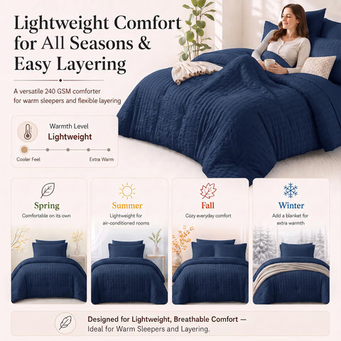 CozyLux comforter on mattress with ruler showing size and scale