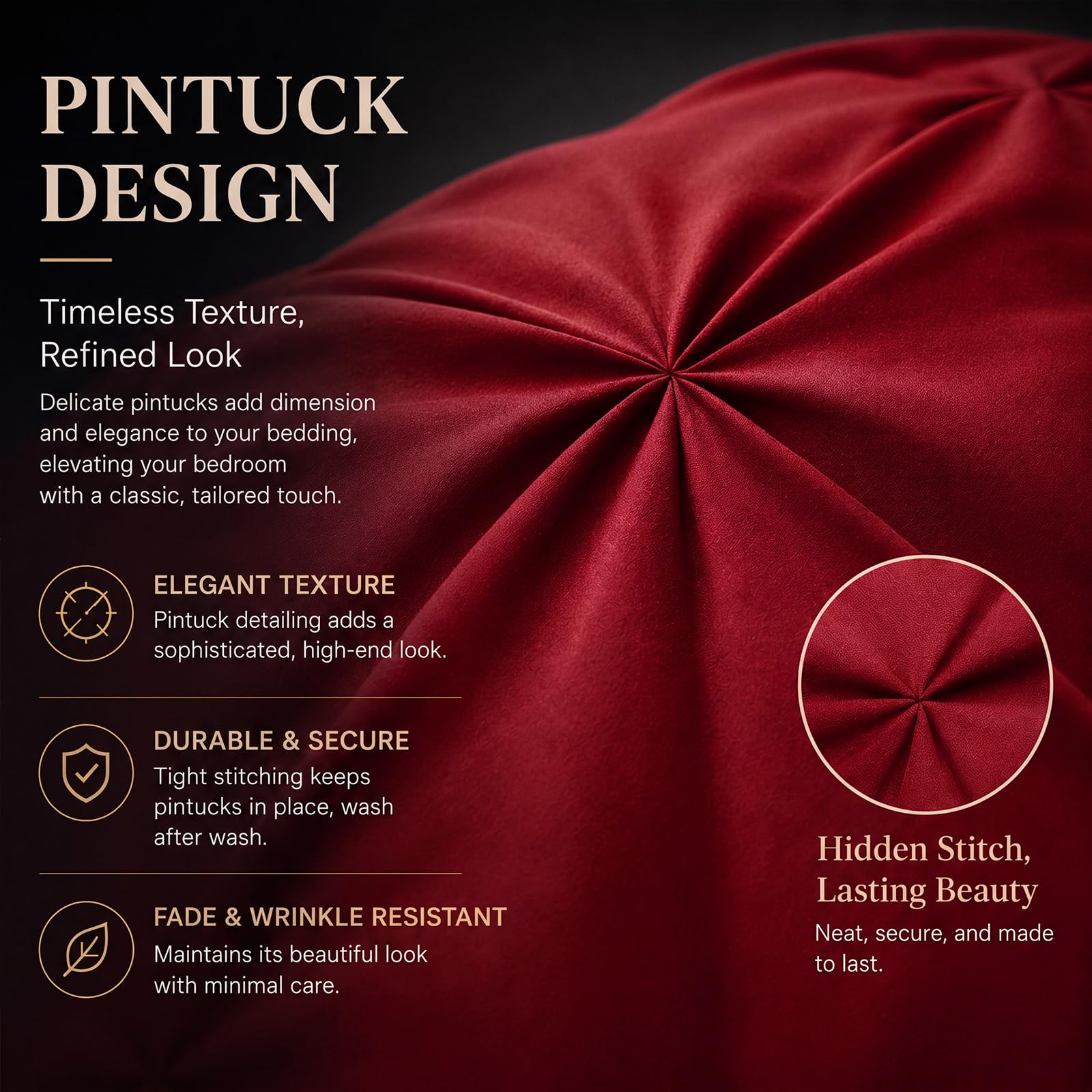 CozyLux bed-in-a-bag styled in bedroom showing coordinated dark red set for elegant look