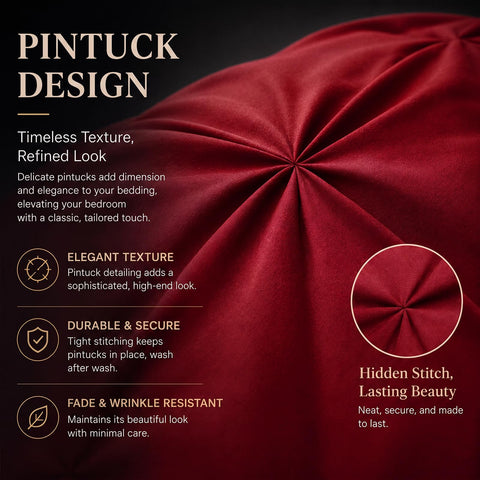 CozyLux bed-in-a-bag styled in bedroom showing coordinated dark red set for elegant look