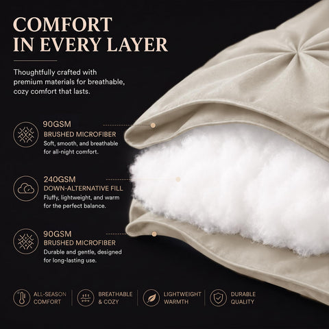 CozyLux pillow shams and pillowcases arranged for a coordinated bedding look