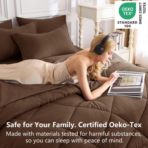 CozyLux flat sheet and shams detail highlighting soft brushed microfiber comfort and style