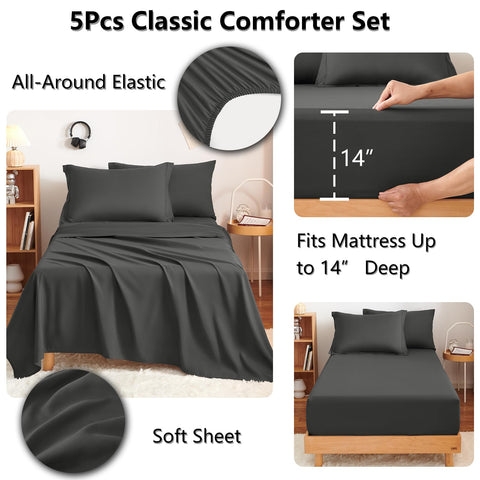 CozyLux fitted sheet pocket depth demo fitting a 14-inch mattress securely