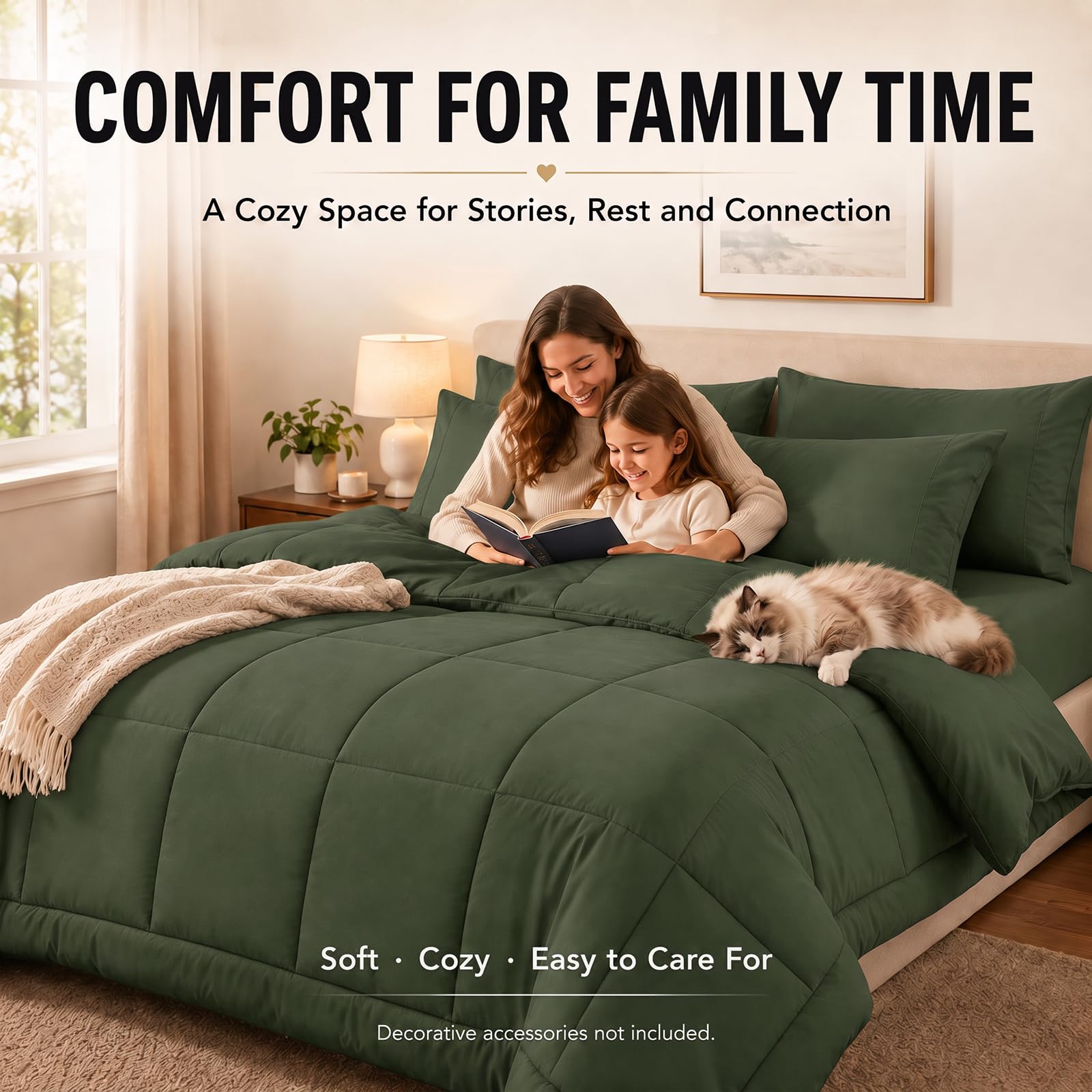 CozyLux comparison of queen and oversized sizes showing drape options and scale