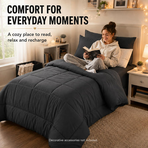 CozyLux twin xl on mattress to show true-to-size fit and coverage