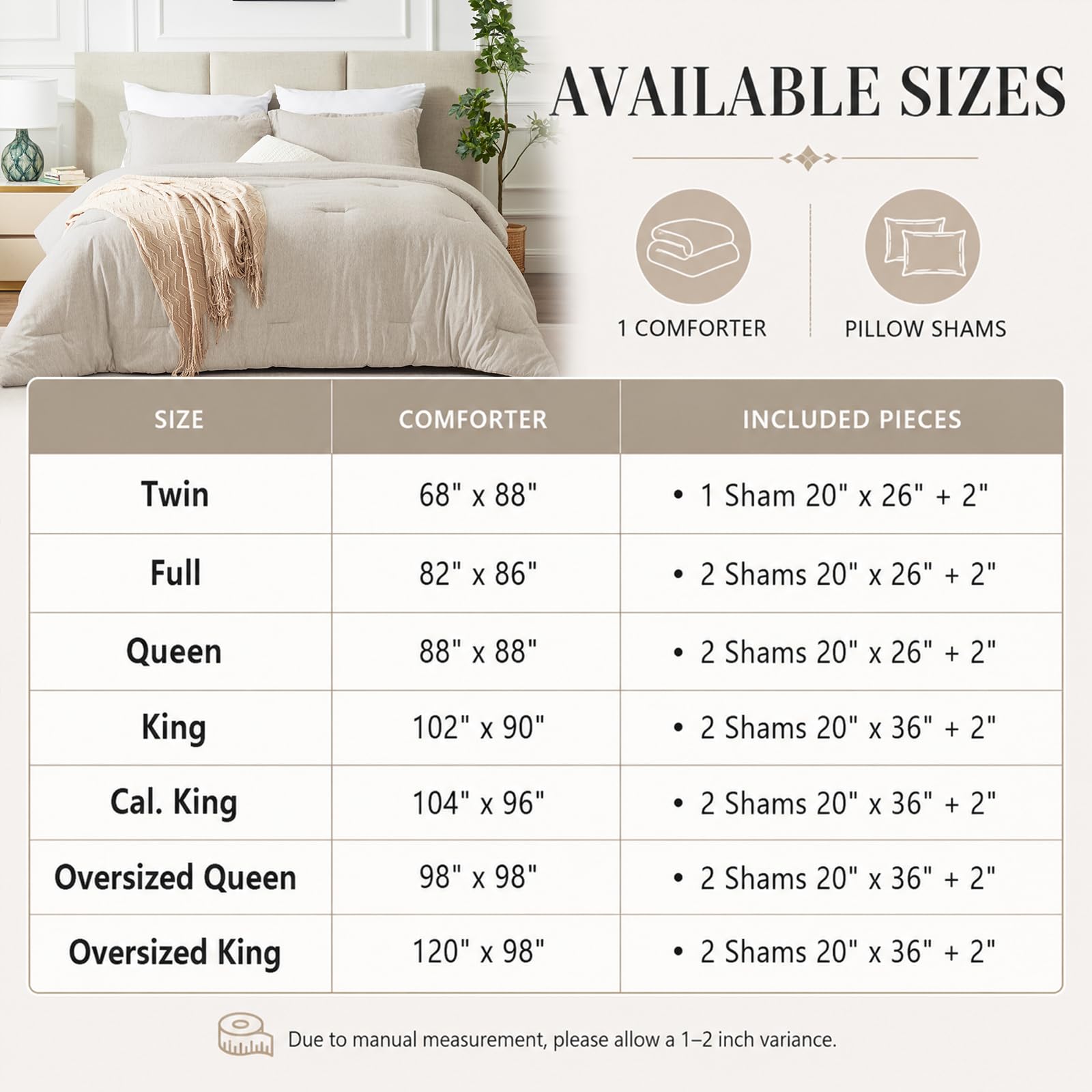CozyLux comforter drape on a queen mattress demonstrating coverage