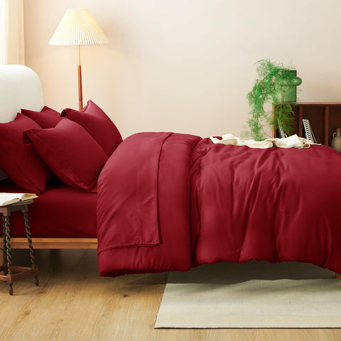 CozyLux comforter on mattress showing scale and intended queen coverage