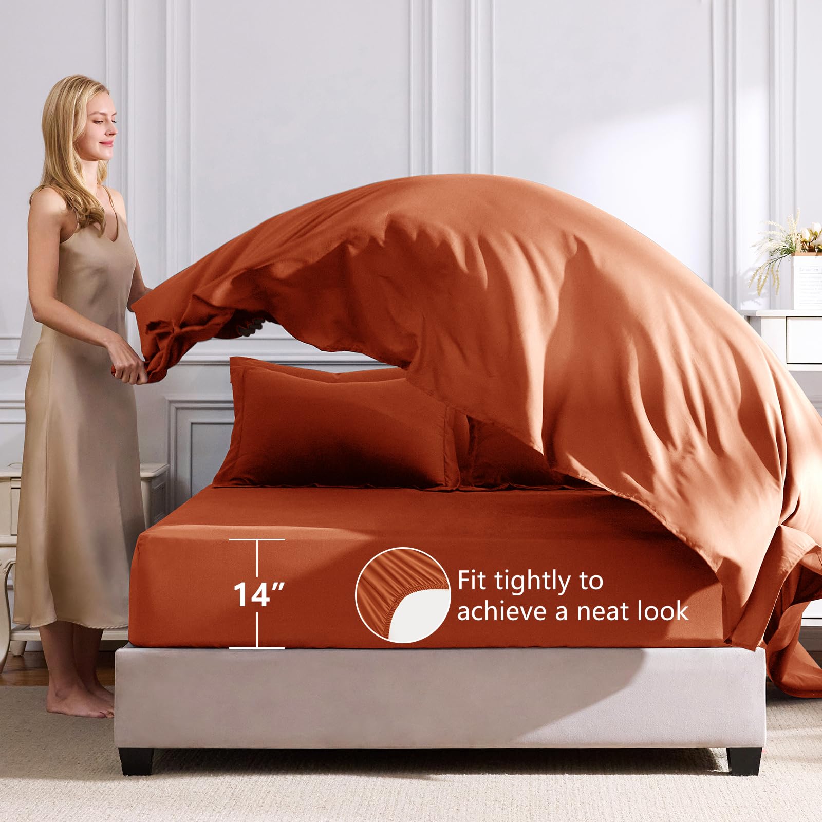 CozyLux styled bedroom with comforter showing warm color and inviting room decor