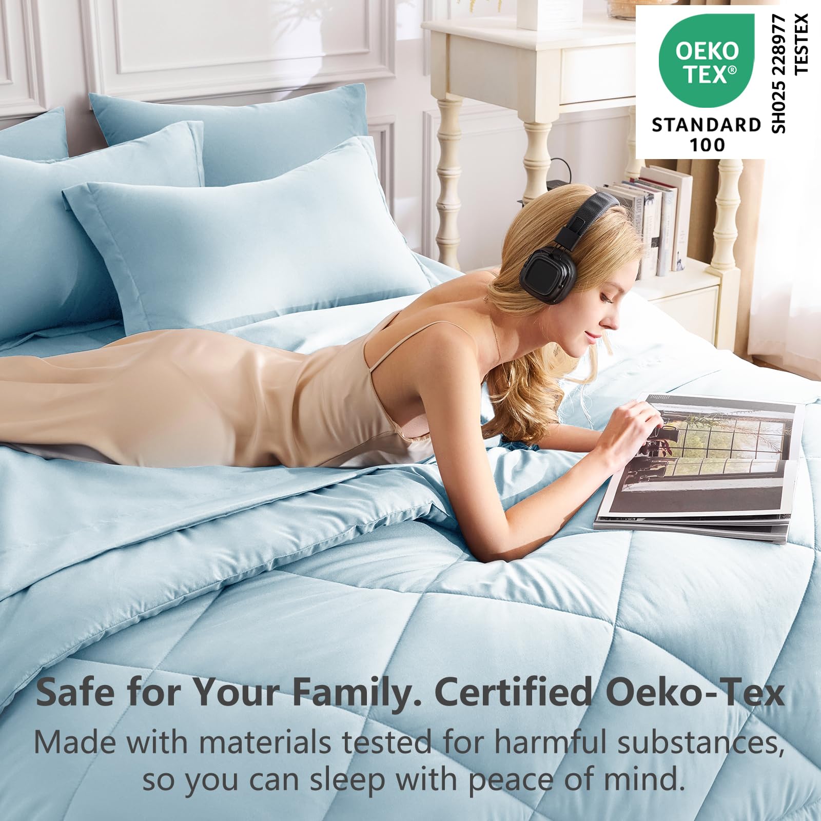 CozyLux brushed microfiber texture for soft feel and breathable comfort