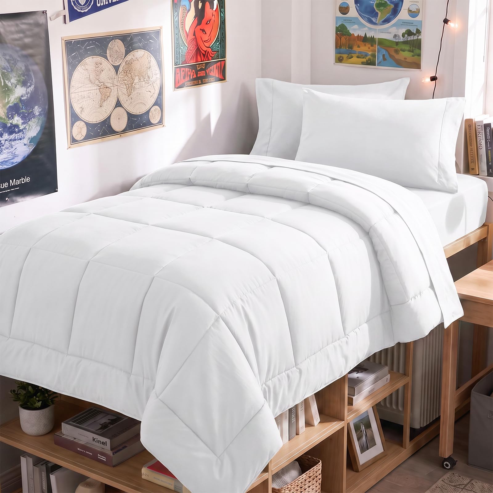 CozyLux comforter front view showing neat quilted finish and tidy bed look