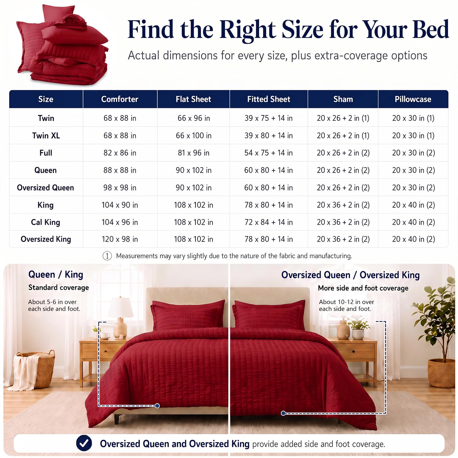 CozyLux vacuum-packed bedding in box for space-saving shipping convenience