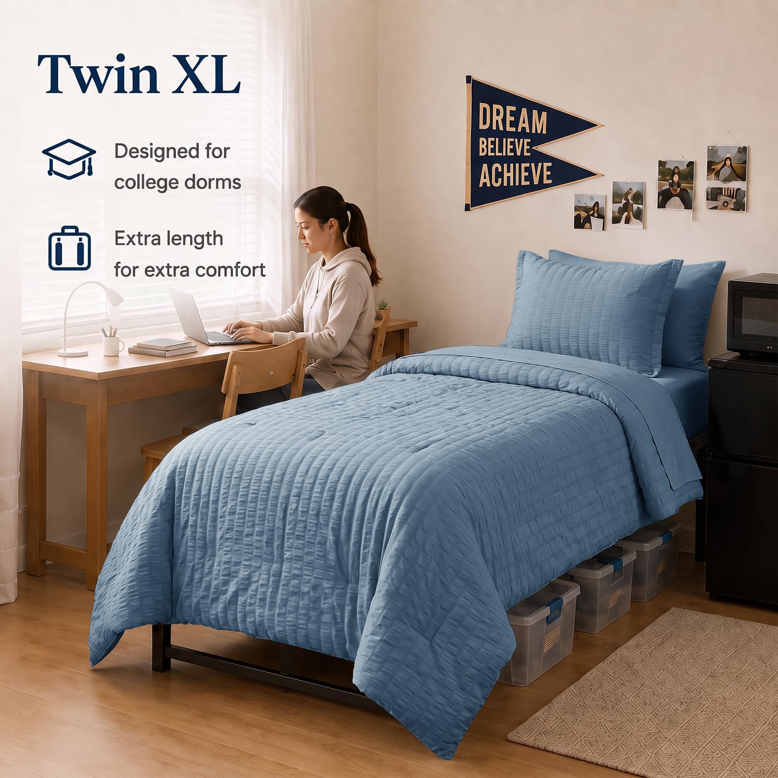 CozyLux vacuum-packed bedding box for compact shipping and quick setup