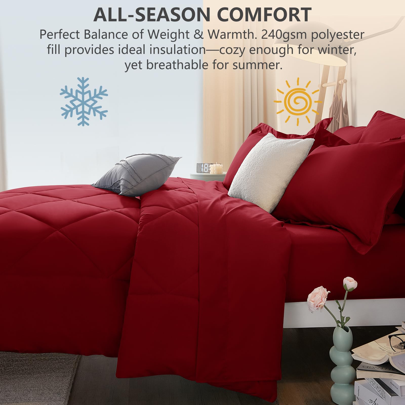 CozyLux vacuum-sealed packaging showing compact shipping and space-saving convenience