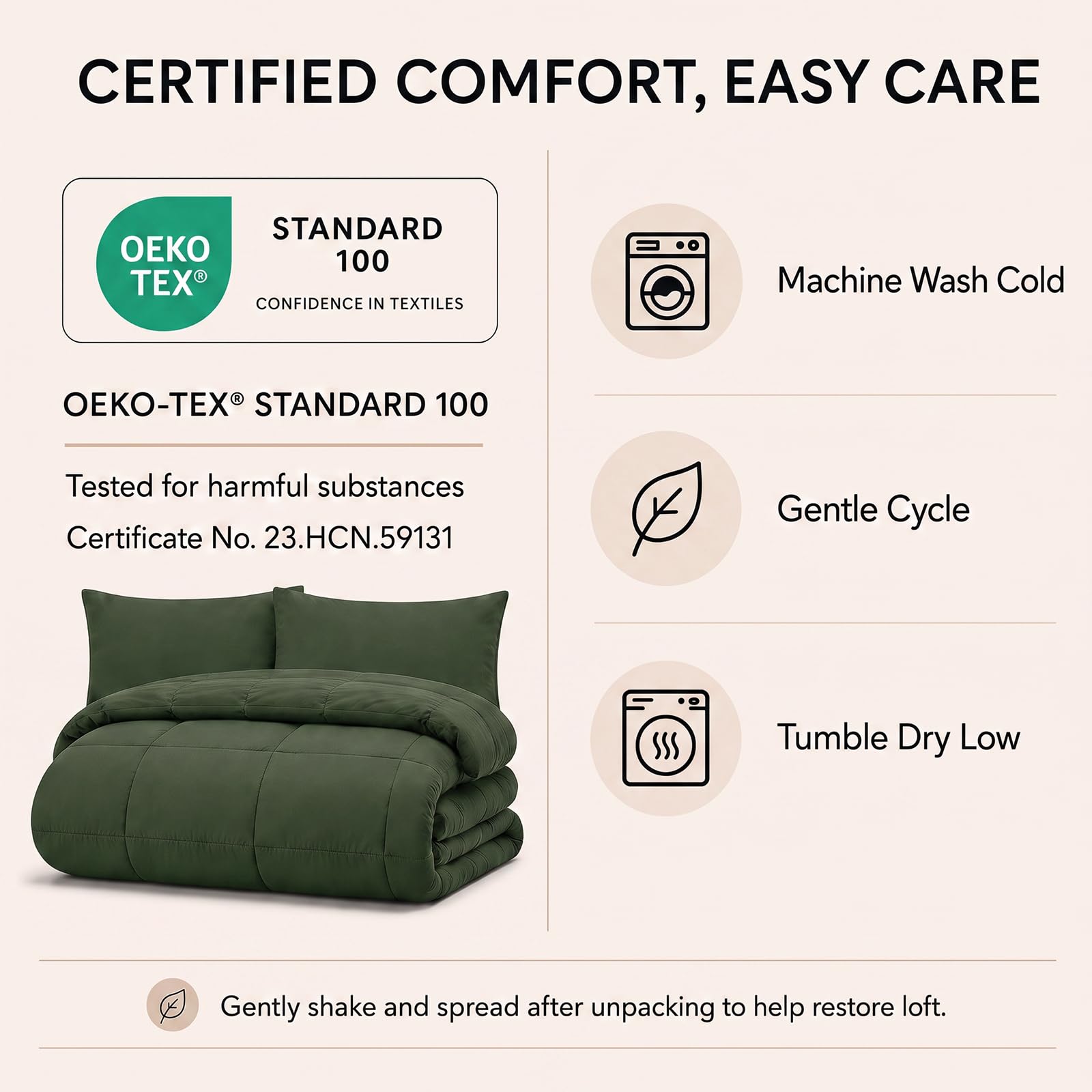 CozyLux vacuum-sealed bedding packaging illustrating compact shipping and easy unpacking