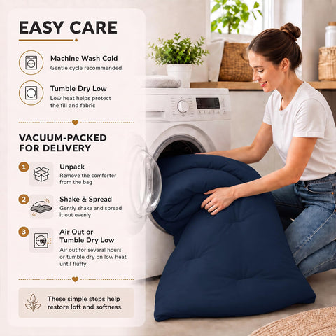CozyLux care label and OEKO-TEX tag showing safety and easy care