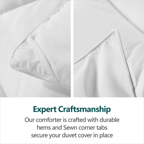 Cozynight corner loop and piped edge close-up for secure duvet attachment and refined look