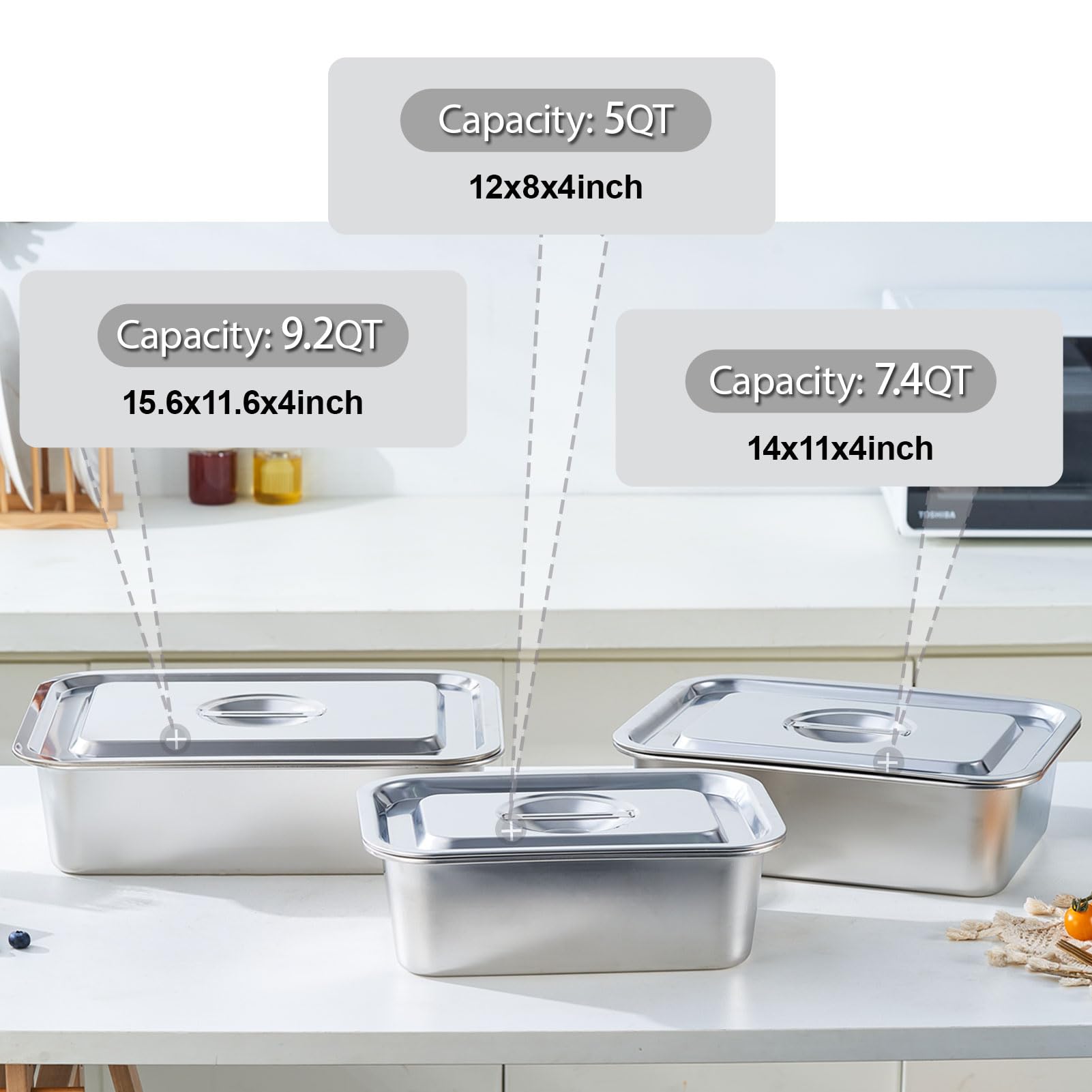CozyState pan stacked in fridge with lid illustrating efficient storage
