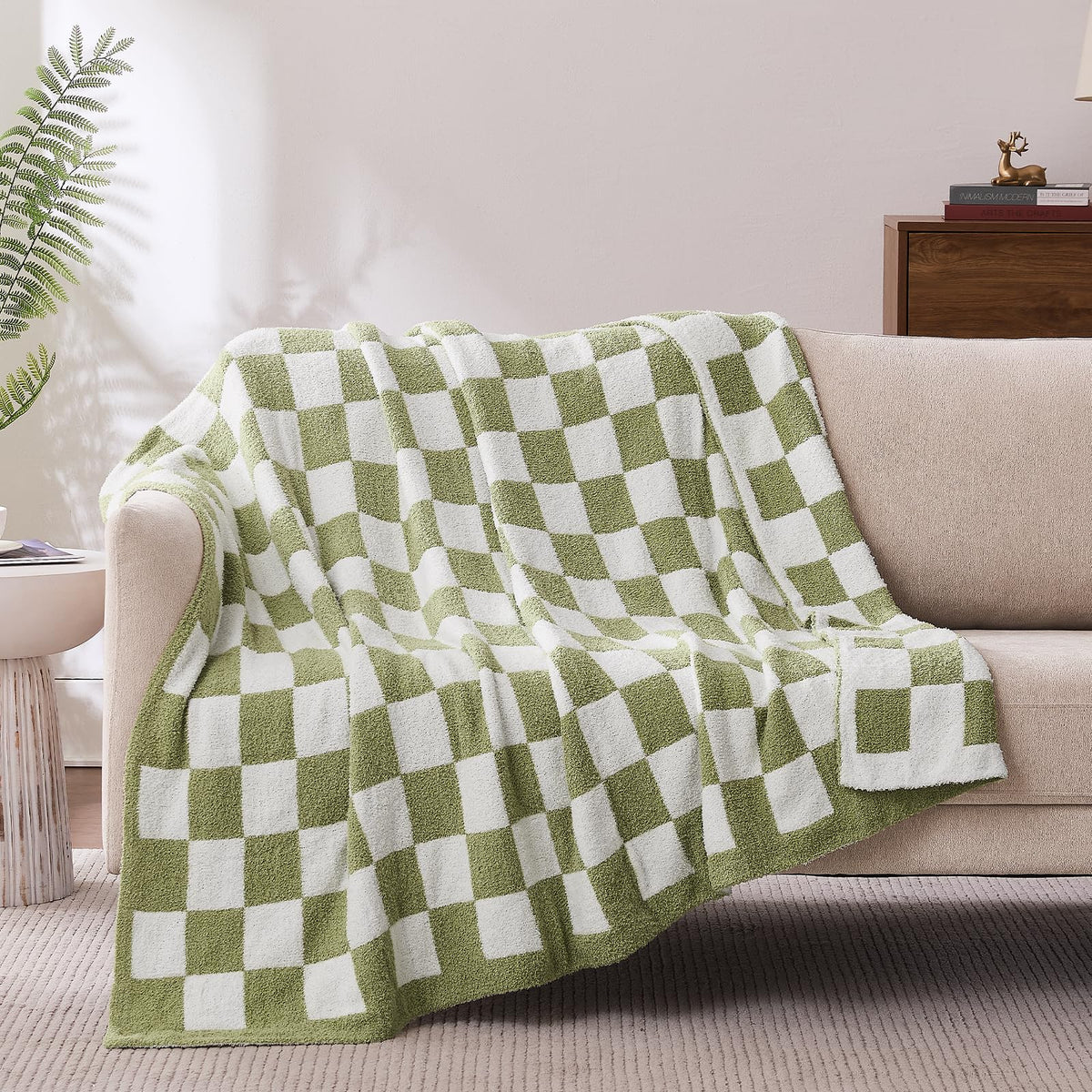 Cozzenity front view showing checkered pattern and cozy appeal