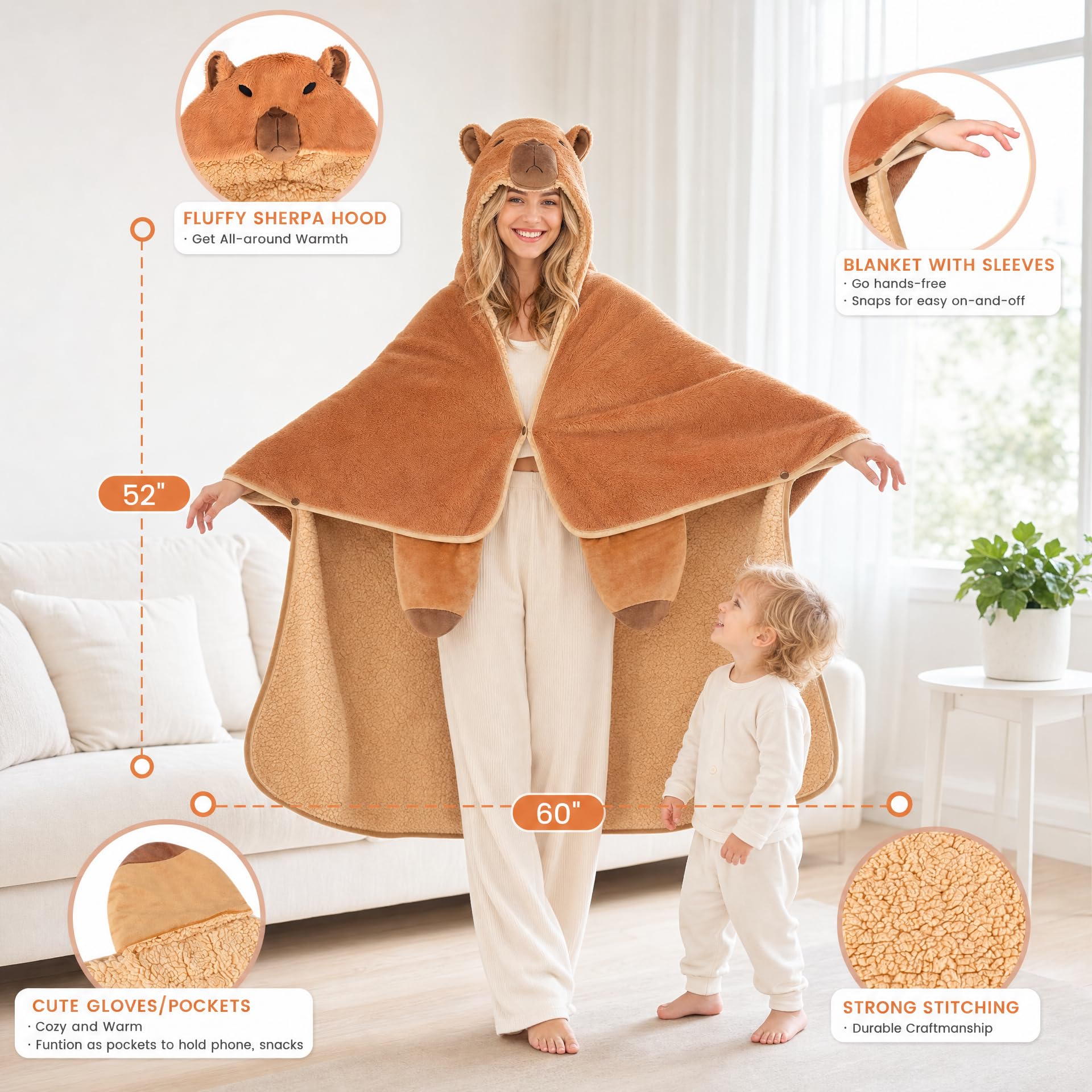 CozziPals full-length wearable blanket on model illustrating fit and drape