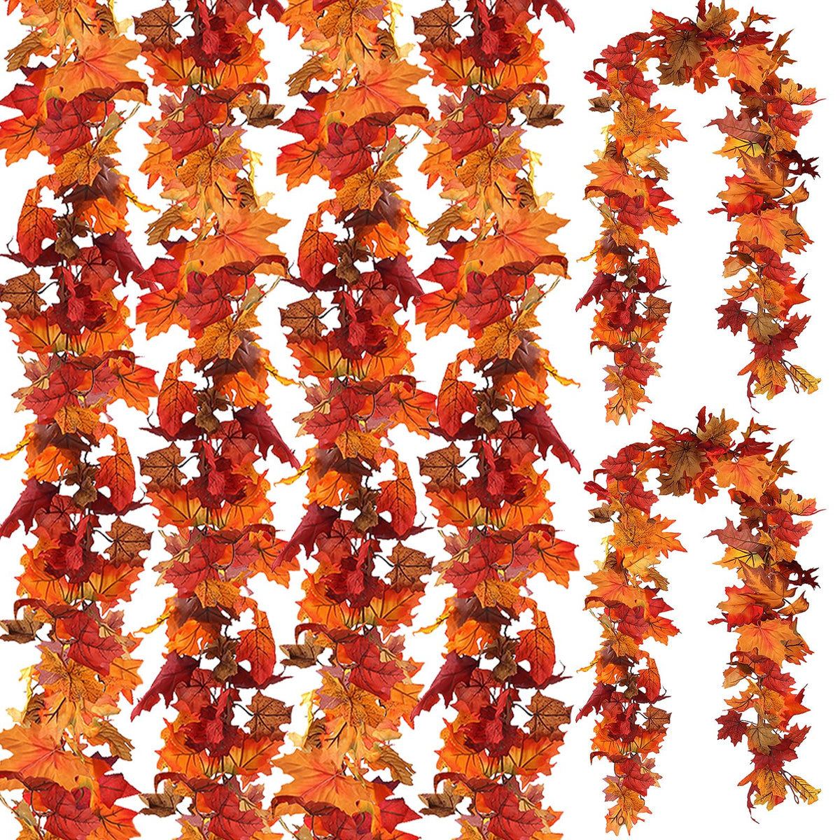 CQURE front view showing six fall garland strands for instant autumn decor