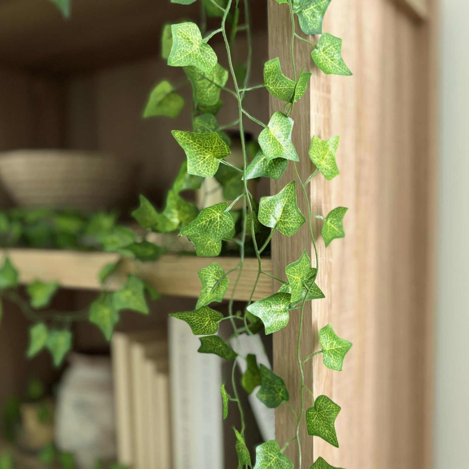 CQURE trimmed ivy garland piece next to scissors showing custom length options