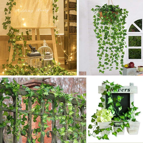 CQURE ivy garland attached to a garden fence providing instant privacy screening