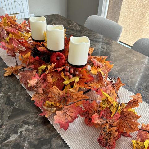 CQURE garlands woven along staircase banister adding seasonal curb appeal