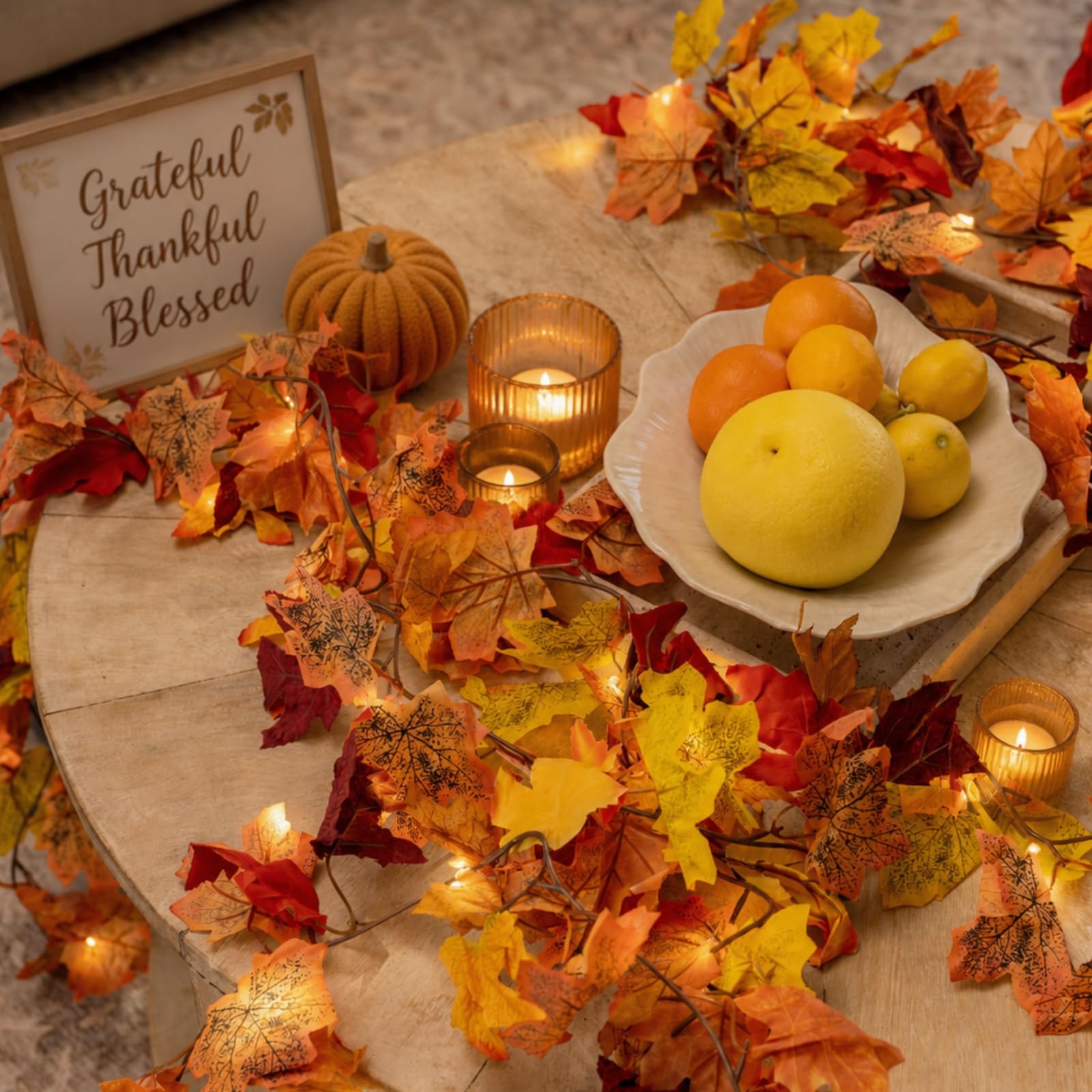 CQURE wrapped around a banister for easy stairway seasonal decor