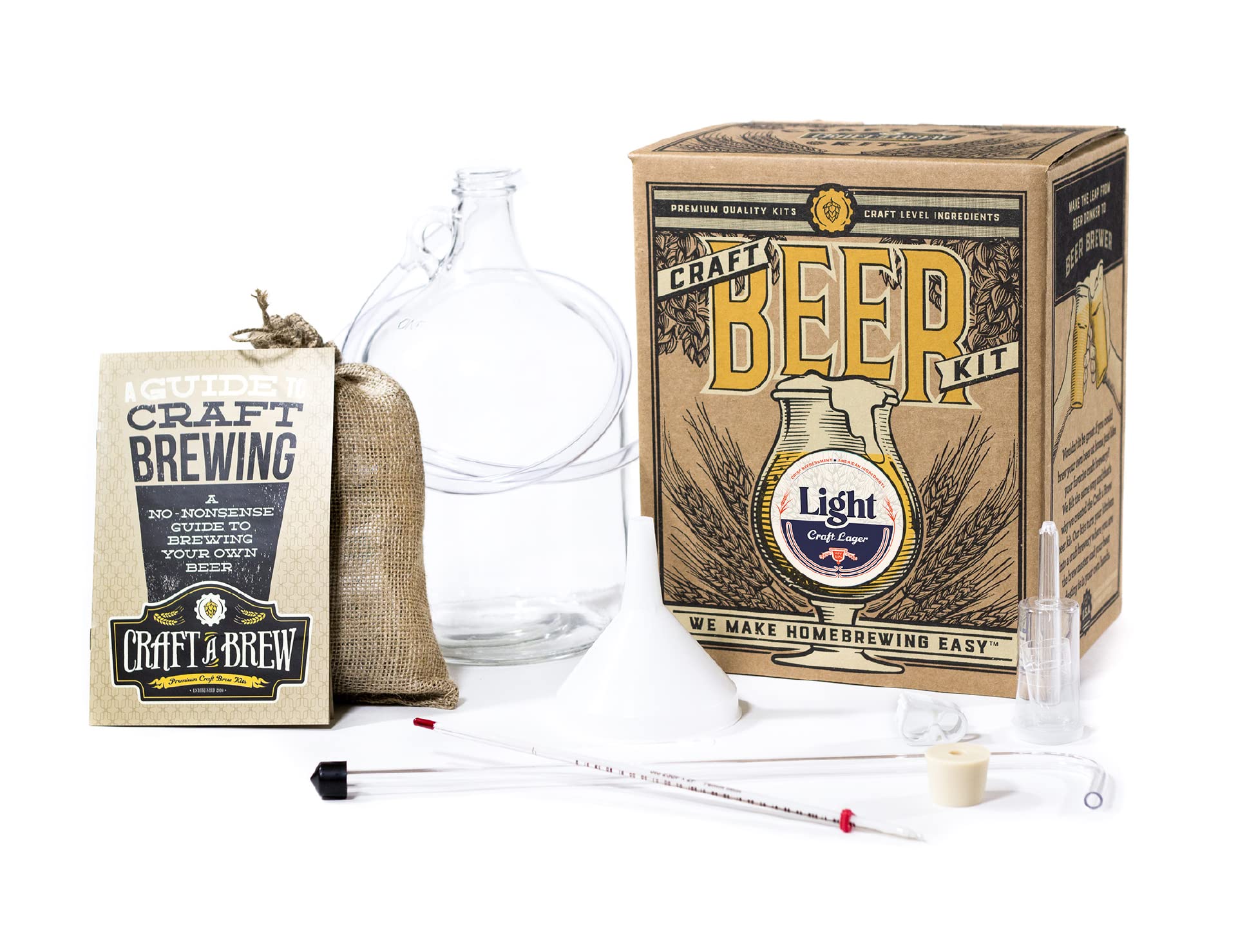 Craft A Brew front packaging showing kit contents and clear starter benefits